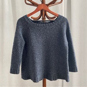 Talbots Formal Wool Grey Off-The-Shoulder Sweater - image 1